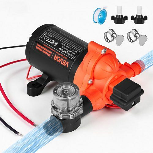 VEVOR 12V DC Membranpumpe, 15,1 L/min, 3-Kammer, 2,75 bar, für Wohnmobil, Wohnwagen, Schiff, Yacht, Autowäsche, DDGMSBCGK12VGJB8C001V9
