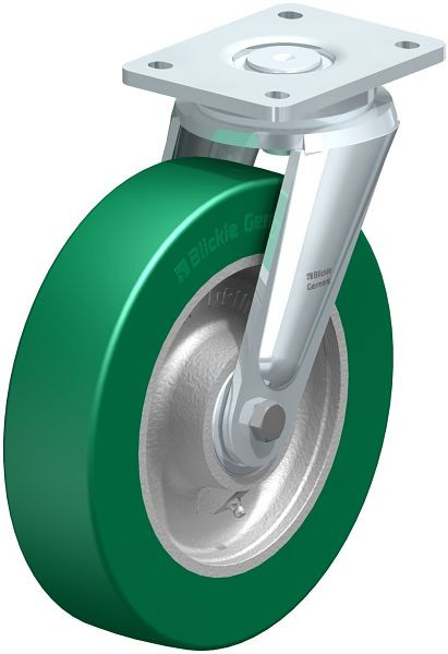 Blickle LO-GST 250K Stahlgeschweißte Schwerlast-Lenkrolle, Blickle Softhane®, Grün, 754939