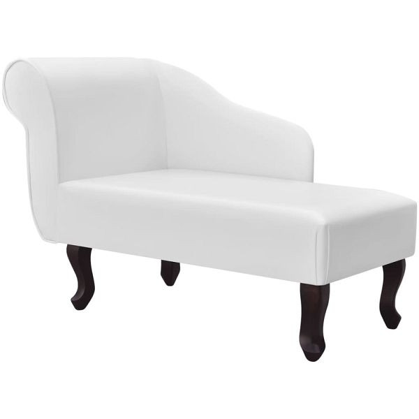 vidaXL Chaiselongue Weiß Kunstleder, Holzrahmen, 242405
