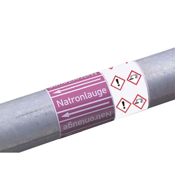 Stein HGS Rohrleitungs-Kennzeichnungsband mit GHS-Symbol, Text für 1056 Stück, Gruppe 1 Wasser, Explodierende Bombe, Flamme über einem Kreis, 29.3355-1-20-22