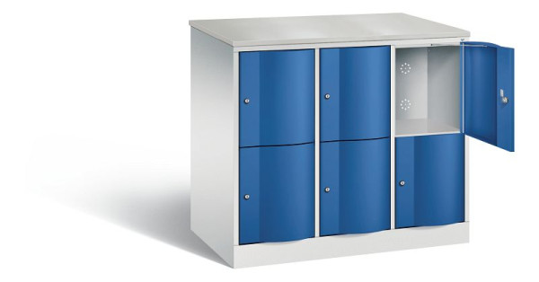 C+P XL-Schließfachschrank Resisto, H1077xB1148xT640mm, Farbe: Lichtgrau / Enzianblau, 8472-373 S10076