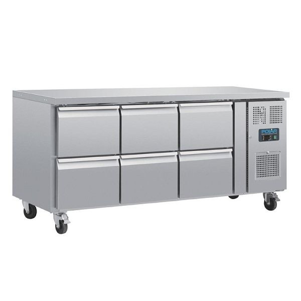Polar Serie U GN-Kühltisch mit 6 Schubladen 465L, DA548