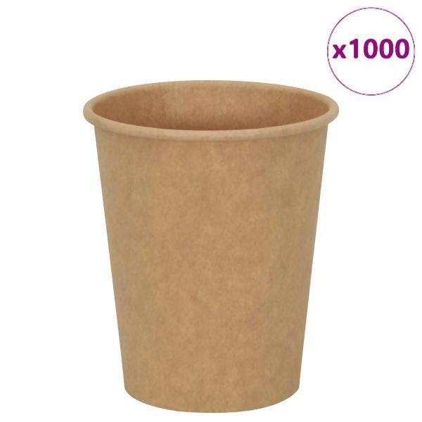 vidaXL Pappbecher, Verpackungseinheit: 1000 Stück 8oz 200ml Braun, 4102795