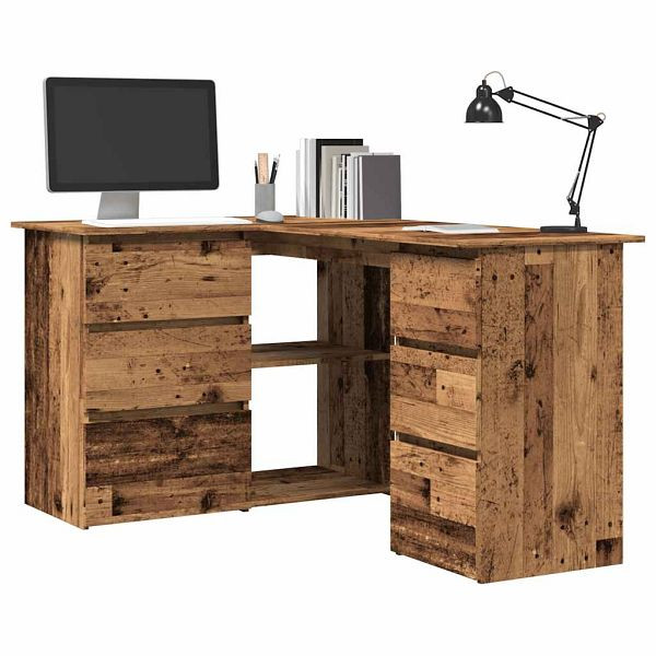 vidaXL Eckschreibtisch Altholz-Optik 145x100x76 cm Holzwerkstoff, 855962