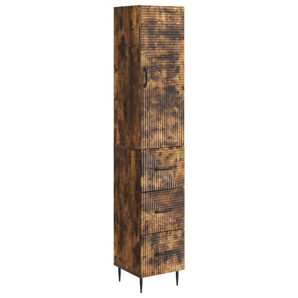 vidaXL Schrankset 2-teilig Geräucherte Eiche 33 x 34,5 x 90 cm, 3416651