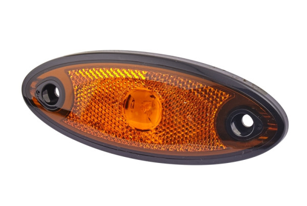 HELLA Seitenmarkierungsleuchte, OneLED, LED, 12V, Schraubanschluss/Anbau, Lichtscheibenfarbe: orange, seitlicher Anbau, 2PS 344 690-617