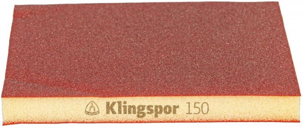 Klingspor SW 501 TR Schleifschwämme Aluminiumoxid, 123 x 96 x 12,5 mm Korn 150, VE: 100 Stück, 353263