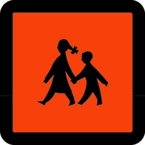 Schilder Klar Schulbusschild nicht klappbar, 400x400 mm Folie selbstklebend, 603/60