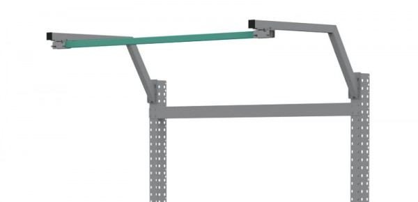 Manuflex Schienenbahn-Laufschiene in Graugrün HF 0001 für UNIVERSAL/PROFI/PACKPOOL-Aufbauportale, für Tischbreite 1000 mm, Graugrün, ZB3891.0001