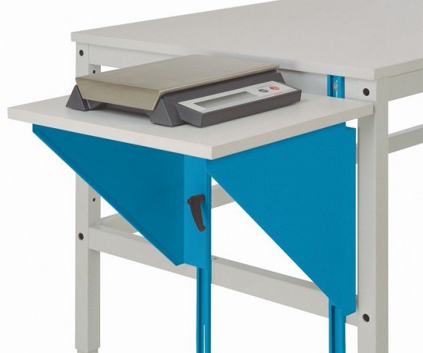 Manuflex Höhenverstellbarer Tischansatz für Arbeitstische und Werkbänke, B x T 500 x 1000 mm, Lichtblau, AU0006.5012