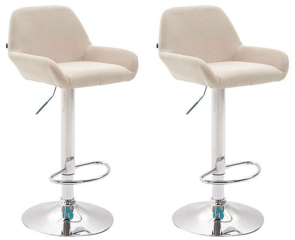 CLP Barhocker Braga Stoff chrom, creme, VE: 2 Stück, 316062