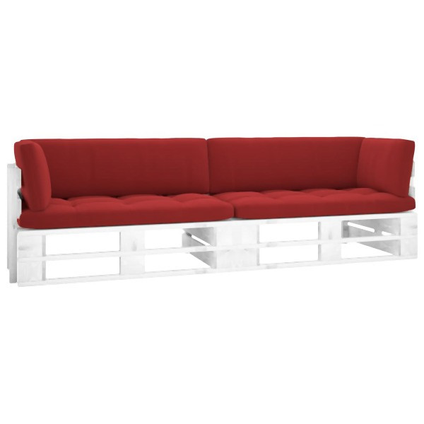 vidaXL 2-Sitzer-Palettensofa Weiß Imprägniertes Kiefernholz, 3066643
