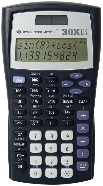TEXAS INSTRUMENTS Taschenrechner TI-30X IIS, Solar- und Batteriebetrieb, 82 x 155 x 19 mm, TI-30X IIS