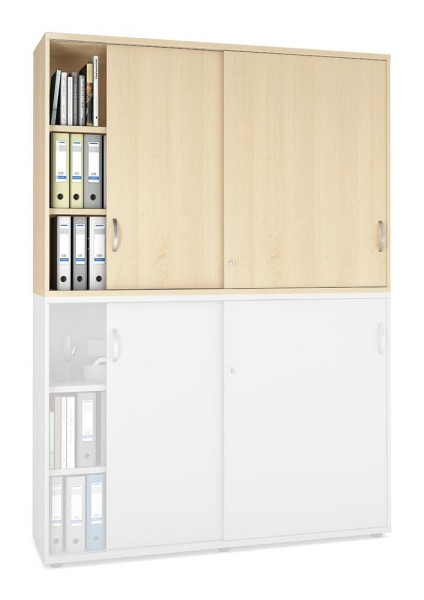 Deskin Schiebetüren-Aufsatzschrank MULTI M pro, Dekor: Ahorndekor, BxHxT: 1600 x 1110 x 420 mm, 272610