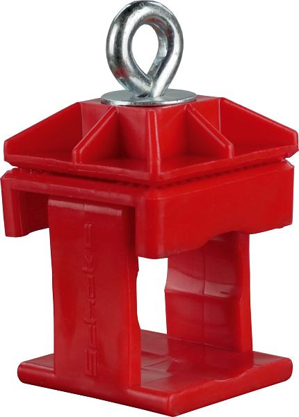 Schake Schilderklemme, Kunststoff, rot, ohne Ösen / Haken, für 40 x 40 mm / Ø 42 mm Schaftrohr, 31313