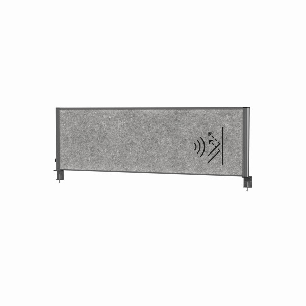 MAUL Tisch-Trennwand MAULconnecto Uplight 160x50 Akustik dunkel, 9761689