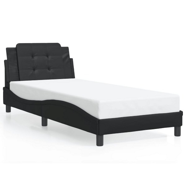 vidaXL Bettgestell mit LED Schwarz 80x200 cm Kunstleder, 3214068