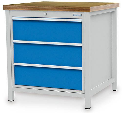 Bedrunka+Hirth Kastenwerkbank Serie 810 R24-24, 3x 200 mm, Schubladen-Vollauszug, 810 x 750 x 959 mm, 03.075.10V9