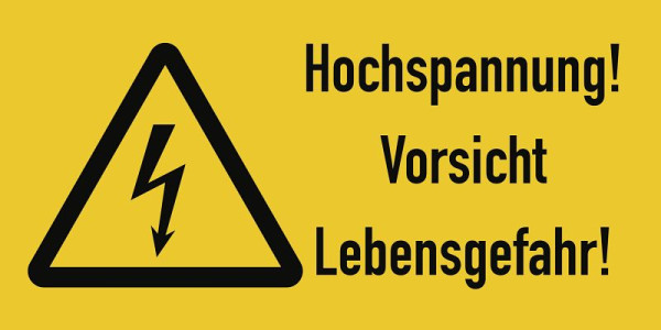Moedel Hochspannung! Vorsicht Lebensgefahr!, Kombischild, Kunststoff, 300x200 mm, 57967