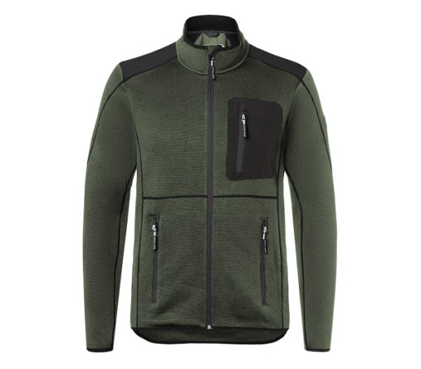 Kübler Strickjacke, Farbe: oliv/schwarz, Größe: XL, 1443 6339-6699-XL