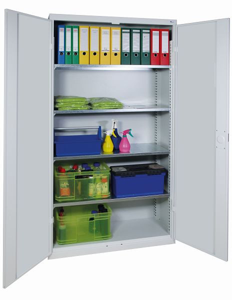 stumpf Universal-Stahlschrank mit 4 Fachböden, RAL 7035/7035, 1950x1000x500 mm (HxBxT), 7599807