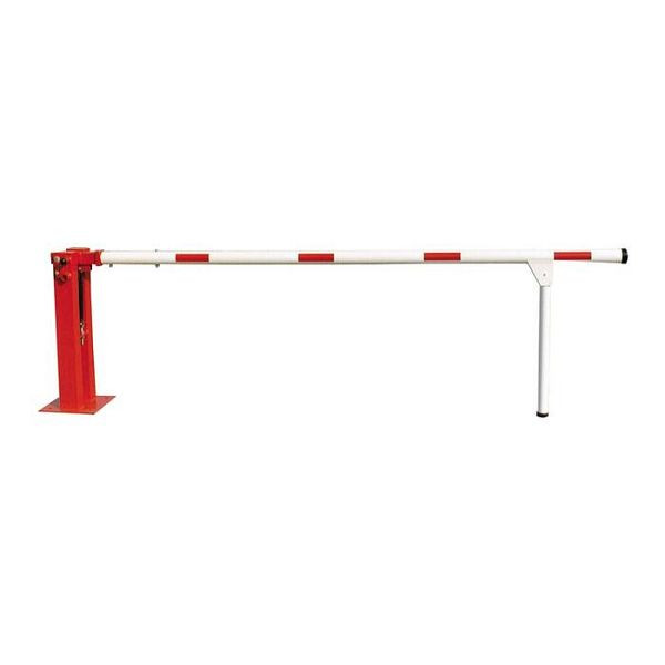 Stein HGS Handschranke mit Gasdruckfeder und Pendelstütze, 5000 mm, Profilzylinder und Zwangsschließung, zum Aufdübeln, ohne Seilzugverstärkung, 415.51pbz415.96p