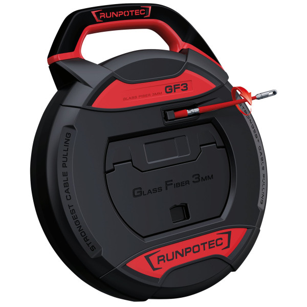 Runpotec GF3 - Ø 3 mm ohne Meterzähler - 50 m, Kabeleinziehwerkzeug für Rohrdurchmesser 10-50 mm, 10198
