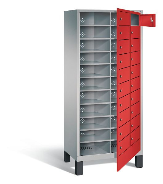 C+P Wäsche-Sammelschrank Evolo, H1850xB810xT500mm, Farbe: Weißaluminium / feuerrot, 48060-210 S10066