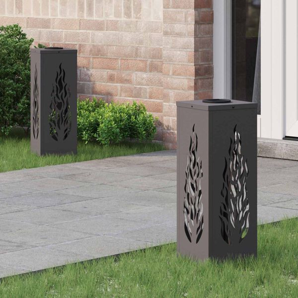 vidaXL Solar LED Weg Licht 2 pcs Schwarz Kalt gewalzter Stahl, 879793