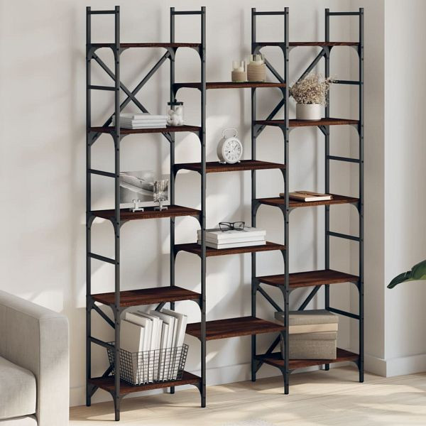 vidaXL Bücherregal Braun Eichen-Optik 127,5x28,5x172,5cm Holzwerkstoff, 838872