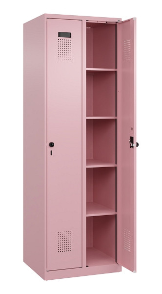 C+P Wäsche-Spind Evolo PLUS, 2 Abteile, 1850x600x500mm, 3015/3015, Verschluss Drehriegel, Ablageböden 8, 049000-20B S10024