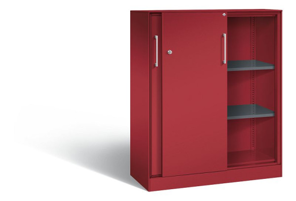 C+P Schiebetürenschrank Asisto, H1310xB1000xT435mm, Farbe: Rubinrot, Bügelgriff, 3 OH, 142032-000 S10132