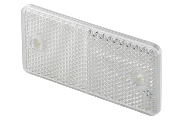 HELLA Rückstrahler, Lichtscheibenfarbe: weiß, rechteckig, für waagerechte Befestigung, CCC/ADR/GGVS, vorne, 8RA 003 326-021