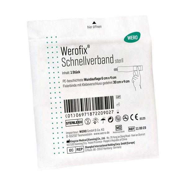WERO Werofix Schnellverband, steril, PE-beschichtete Wundauflage 4 x 6 cm, lose, 110023