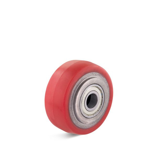Torwegge Elastik-Polyurethanrad, Tragfähigkeit 700 kg, Rad-Ø 200 mm, Radbreite 50 mm, Achsloch-Ø 20 mm, Nabenlänge 60 mm, Naben-Ø 59 mm, 0044158