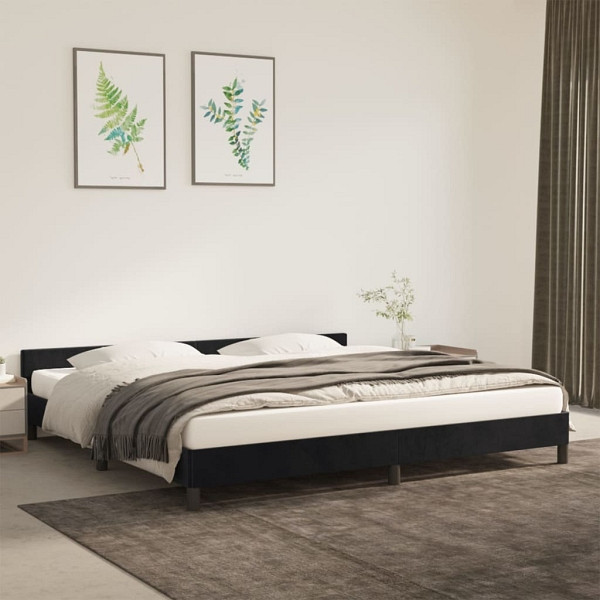 vidaXL Bettgestell mit Kopfteil Schwarz 200x200 cm Samt, 347593