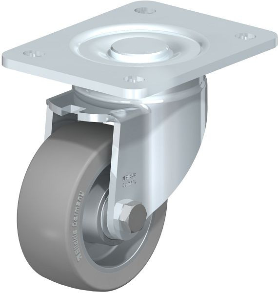 Blickle LH-ALTH 101K-3-AS Stahlblech-Lenkrolle, Schwerlast-Ausführung, mit Anschraubplatte, Blickle Extrathane®, Grau, 852513