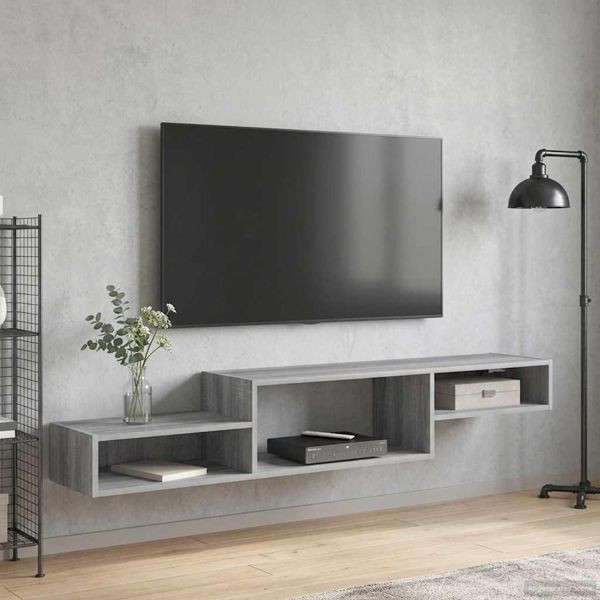 vidaXL Wandmontierter TV-Schrank Wandhalterung Grau Sonoma, 8005994