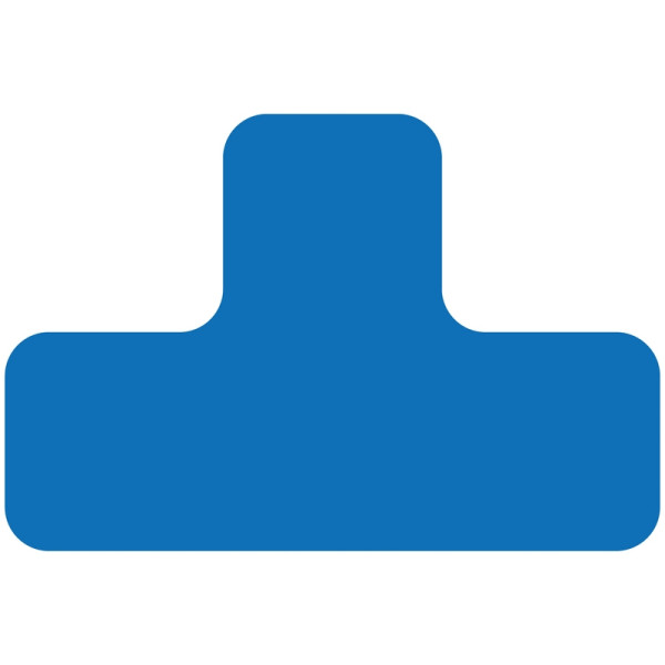 Eichner Stellplatzmarker "T-Stück", Schenkelbreite 50 mm, Länge 150x100 mm, für glatte Gründe innen, widerstandsfähig, blau, VE: 25 Stück, 9225-20021-010