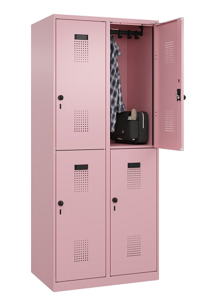 C+P Doppelstöckiger Spind Evolo PLUS, 4 Fächer, 1850x800x500mm, 3015/3015, Drehriegel, 049300-22 S10024