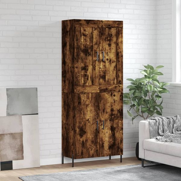 vidaXL Highboard Räuchereiche 69,5x34x180 cm Holzwerkstoff, 3199566