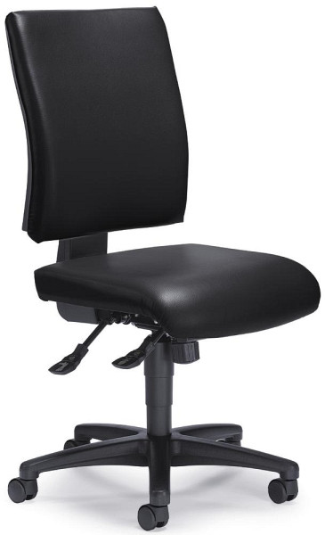 Deskin Bürodrehstuhl COMFORT R SOFTEX ohne Armlehnen, Fußkreuz Polyamid schwarz, Bezug Softex S, Farbe schwarz, 258325