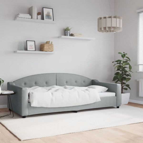 vidaXL Tagesbett Hellgrau 90x200 cm Stoff, 2-in-1, 354183
