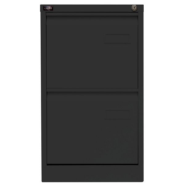 Bisley LIGHT Hängeregistraturschrank LIGHT, einbahnig, 2 HR-Schubladen, 133 schwarz antibakteriell, IPCCA12133