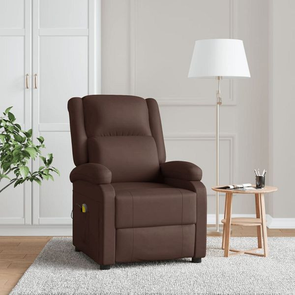 vidaXL Massagesessel Braun Kunstleder, Füllung: Schaumstoff, 348463