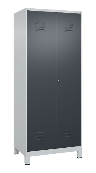 C+P Mehrzweckschrank Classic PLUS, Wäsche-/Kombispind, Füße, 2 Abteile, 1950x800x500mm, 7035/7016, Zylinderschloss, 080610-22 S10023
