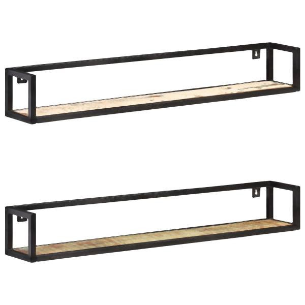 vidaXL Wandregale 2 Stück 120 cm Altholz Massiv, Massivholz, 320674
