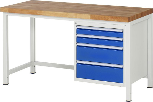 RAU Werkbank Serie 8000 - Modell 8161, B1500 x T700 x H840 mm, 13-8161A1-157B4S.11