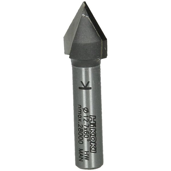 HiKOKI 8 mm V-Nutfräser 12.7x47.5x60, schmale Ziernuten, 754087