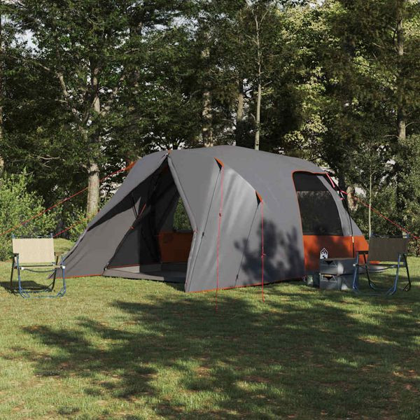 vidaXL Kuppelzelt mit Dach Grau und Orange 500 x 314 x 206 cm, 42001025
